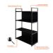 Estante com 2 Prateleiras e 2 Nichos Brooklyn Preta 80 cm