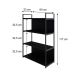 Estante com 2 Prateleiras e 2 Nichos Brooklyn Preta 80 cm