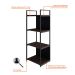 Estante com 2 Prateleiras e 2 Nichos Brooklyn Terracota e Preta 45 cm