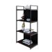 Estante com 2 Prateleiras e 2 Nichos Brooklyn Terracota e Preta 60 cm