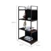 Estante com 2 Prateleiras e 2 Nichos Brooklyn Terracota e Preta 60 cm
