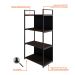 Estante com 2 Prateleiras e 2 Nichos Brooklyn Terracota e Preta 60 cm