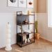 Estante com 2 Prateleiras e 2 Nichos Brooklyn Terracota e Preta 60 cm