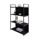 Estante com 2 Prateleiras e 2 Nichos Brooklyn Terracota e Preta 80 cm