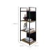 Estante com 2 Prateleiras e 2 Nichos Brooklyn Vermont e Preta 45 cm