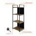 Estante com 2 Prateleiras e 2 Nichos Brooklyn Vermont e Preta 45 cm