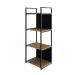 Estante com 2 Prateleiras e 2 Nichos Brooklyn Vermont e Preta 45 cm