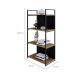 Estante com 2 Prateleiras e 2 Nichos Brooklyn Vermont e Preta 60 cm