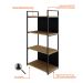Estante com 2 Prateleiras e 2 Nichos Brooklyn Vermont e Preta 60 cm
