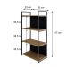 Estante com 2 Prateleiras e 2 Nichos Brooklyn Vermont e Preta 60 cm