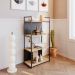 Estante com 2 Prateleiras e 2 Nichos Brooklyn Vermont e Preta 60 cm