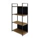Estante com 2 Prateleiras e 2 Nichos Brooklyn Vermont e Preta 60 cm