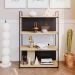Estante com 2 Prateleiras e 2 Nichos Brooklyn Vermont e Preta 80 cm