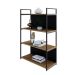 Estante com 2 Prateleiras e 2 Nichos Brooklyn Vermont e Preta 80 cm