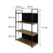 Estante com 2 Prateleiras e 2 Nichos Brooklyn Vermont e Preta 80 cm