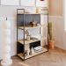 Estante com 2 Prateleiras e 2 Nichos Brooklyn Vermont e Preta 80 cm