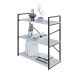 Estante com 3 Prateleiras Brooklyn Branca e Preta 80 cm