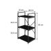 Estante com 3 Prateleiras Brooklyn Preta 45 cm