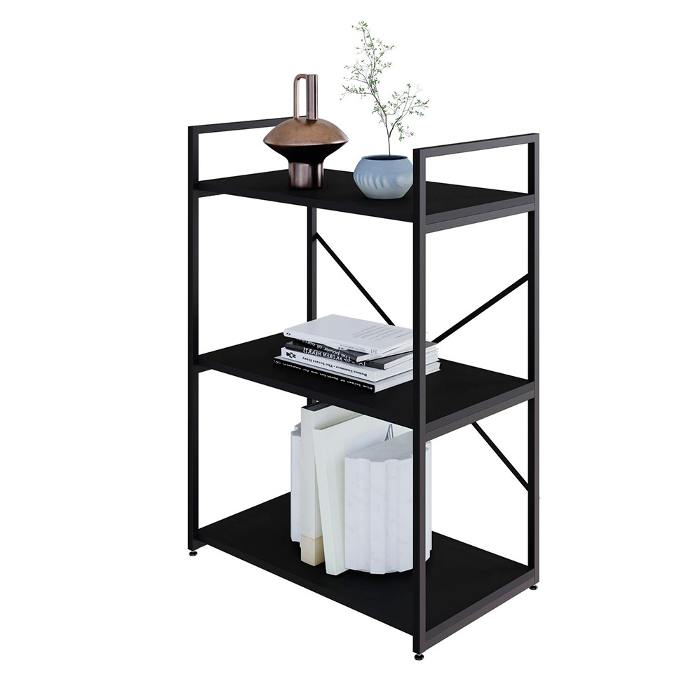 Estante com 3 Prateleiras Brooklyn Preta 60 cm