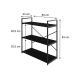 Estante com 3 Prateleiras Brooklyn Preta 80 cm