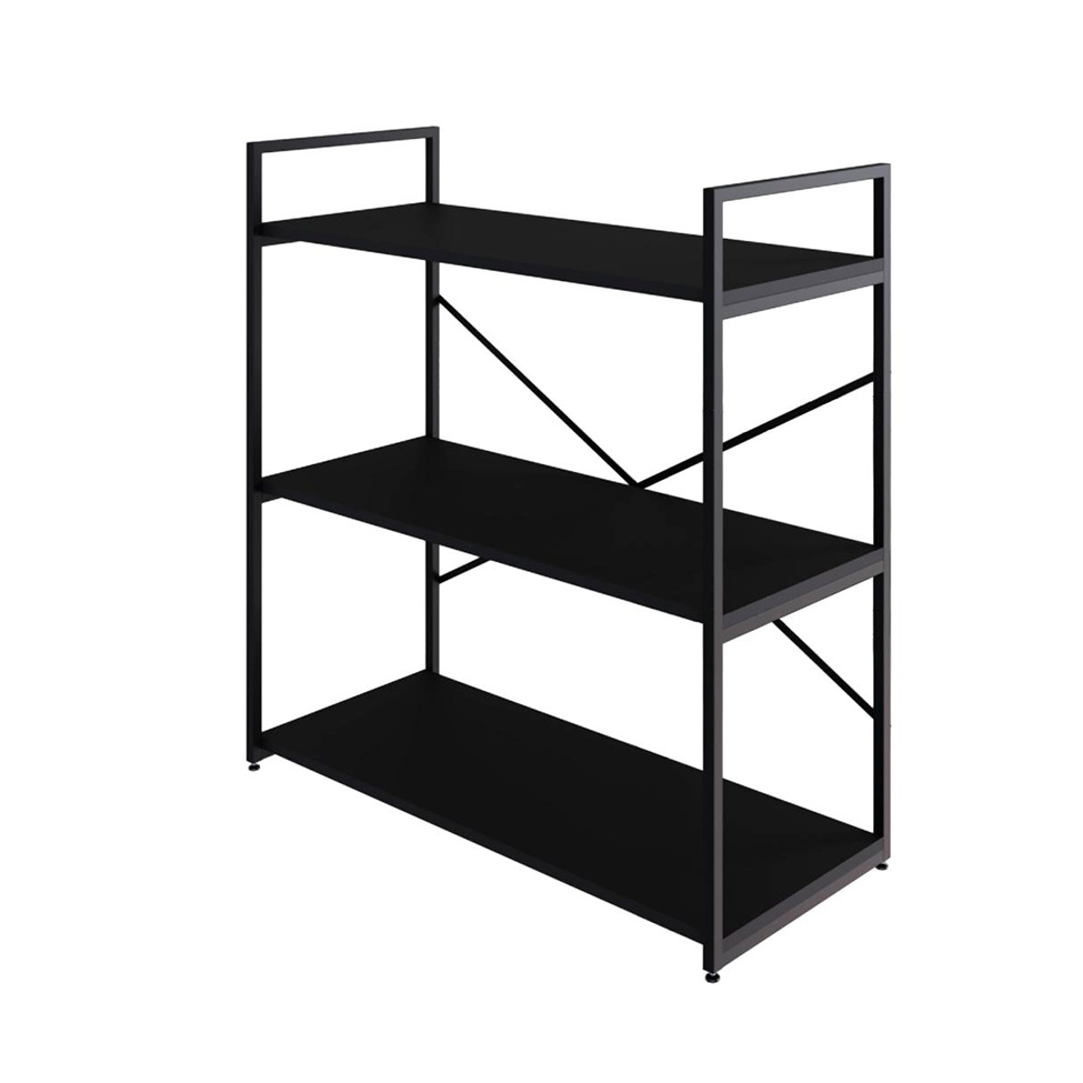 Estante com 3 Prateleiras Brooklyn Preta 80 cm