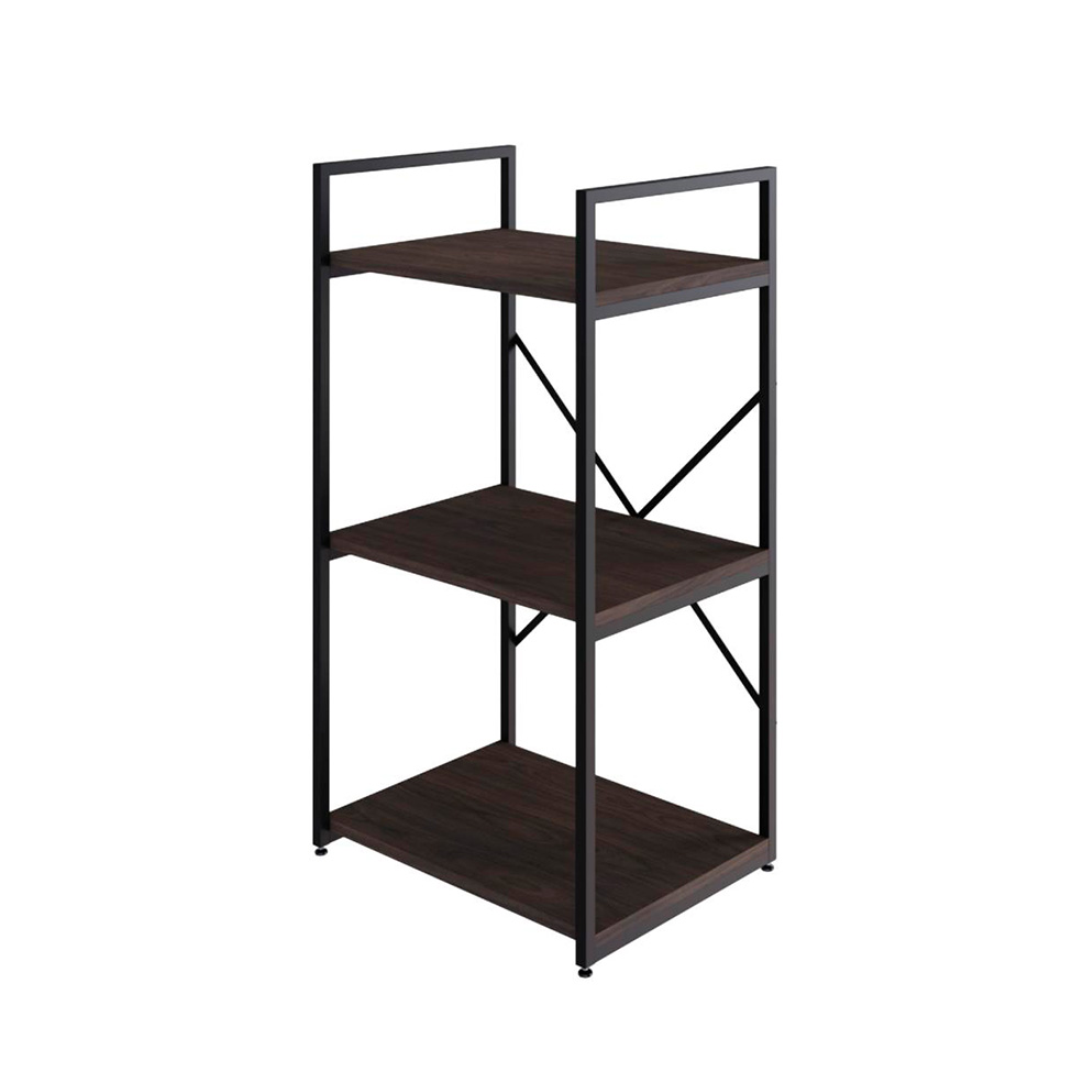 Estante com 3 Prateleiras Brooklyn Terracota e Preta 45 cm