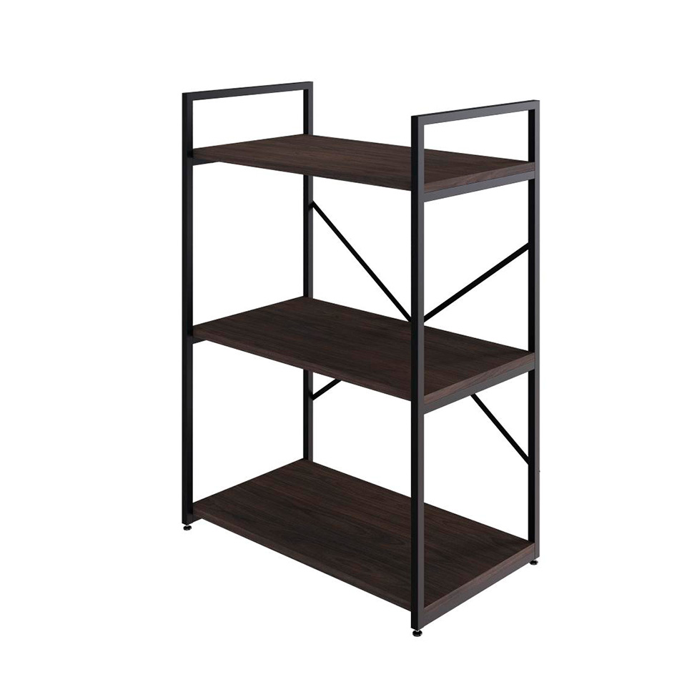 Estante com 3 Prateleiras Brooklyn Terracota e Preta 60 cm