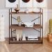 Estante com 3 Prateleiras Brooklyn Terracota e Preta 80 cm