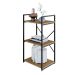 Estante com 3 Prateleiras Brooklyn Vermont e Preta 45 cm