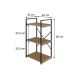 Estante com 3 Prateleiras Brooklyn Vermont e Preta 45 cm