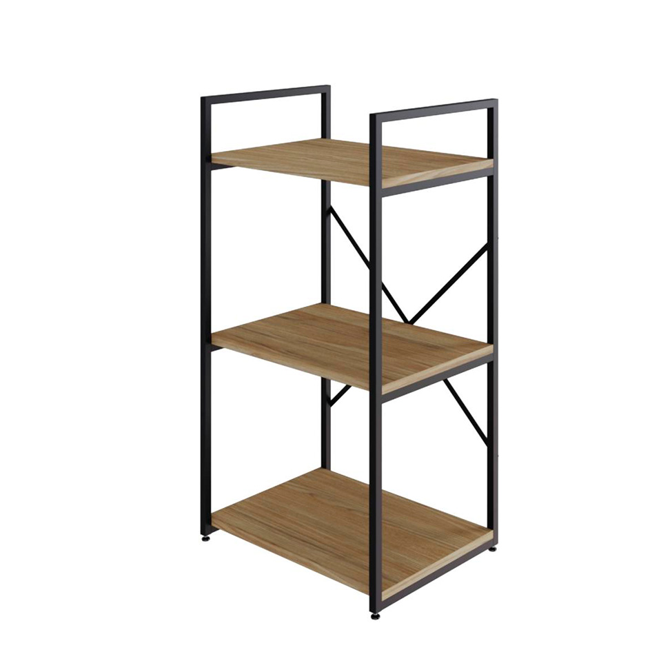 Estante com 3 Prateleiras Brooklyn Vermont e Preta 45 cm