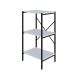 Estante com 3 Prateleiras Tub Branca e Preta 45 cm