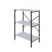 Estante com 3 Prateleiras Tub Branca e Preta 60 cm