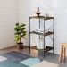 Estante com 3 Prateleiras Tub Carvalho Dark e Preta 45 cm