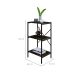 Estante com 3 Prateleiras Tub Carvalho Dark e Preta 45 cm