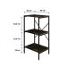 Estante com 3 Prateleiras Tub Carvalho Dark e Preta 45 cm