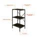 Estante com 3 Prateleiras Tub Carvalho Dark e Preta 45 cm