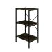 Estante com 3 Prateleiras Tub Carvalho Dark e Preta 45 cm