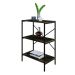 Estante com 3 Prateleiras Tub Carvalho Dark e Preta 60 cm