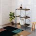 Estante com 3 Prateleiras Tub Carvalho Dark e Preta 60 cm