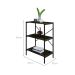 Estante com 3 Prateleiras Tub Carvalho Dark e Preta 60 cm