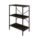 Estante com 3 Prateleiras Tub Carvalho Dark e Preta 60 cm