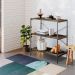 Estante com 3 Prateleiras Tub Carvalho Dark e Preta 80 cm