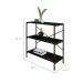 Estante com 3 Prateleiras Tub Carvalho Dark e Preta 80 cm