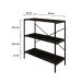 Estante com 3 Prateleiras Tub Carvalho Dark e Preta 80 cm