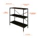 Estante com 3 Prateleiras Tub Carvalho Dark e Preta 80 cm