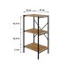 Estante com 3 Prateleiras Tub Mel e Preta 45 cm