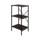 Estante com 3 Prateleiras Tub Nogal e Preta 45 cm