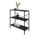 Estante com 3 Prateleiras Tub Nogal e Preta 80 cm