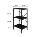 Estante com 3 Prateleiras Tub Preta 45 cm